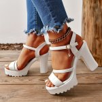 Women's Elegant Solid Color Sandals Platform Slip On Walking Summer Shoes Comfort Wedge Holiday Shoes