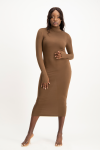 Yolanda Poloneck Bodycon Dress - Pinecone - M