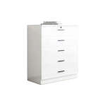 High Gloss 5 Drawer Chest Of Drawers Cappucino