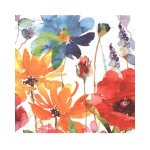 Serviette - Flores Rojas Amarillas 33X33CM
