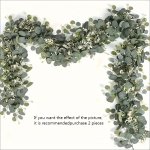 Lush Artificial Eucalyptus Garland - Faux Silvery Dollar Greenery For Wedding Shower Fireplace & Mantel Decor Perfect For St. Pa