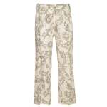 Heraldic Print Straight Leg Linen Pant - Butter L xl