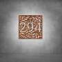 House Number D11 - 300 X 300 / Rust Coat / Cool White