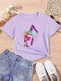 'Gymnastics Art' Summer Graphic T-Shirt For Girls Cotton Comfy Short Sleeve Tee For A Trendy Look