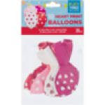 Assorted Heart Print Balloons 10-PACK