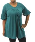 Ladies Plain Fancy Tunic - 60 Petrol