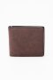 Camel Mountain Leather Bi-fold Wallet Brown