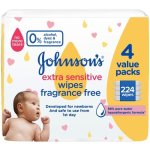 Johnsons Johnson's Baby Wipes Extra Sensitive 4 Value Pack 224 Wipes