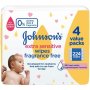 Johnsons Johnson's Baby Extra Sensitive Wipes 4 Value Pack 224 Wipes