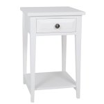 Skinny Hampton 1 Drawer Bedside Table - White