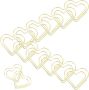 Heart Shaped Metal Paper Clips 100PCS Gold Decorative Document Clips