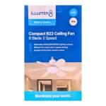 ILLUMIN8 Mistral Series Compact B22 Ceiling Fan 3 Speed 6 Blade