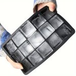 Silicone Ice Cube Molds Easy Release 15 Square Ice Cube Per Tray Bpa Free Flexible Reusable Stackable For Freezer Whiskey Chocol