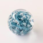 Glass Blue & Clear Paper Weight 10CM