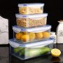 1/4pcs Sealed Rectangular Food Storage Container Refrigerator Rectangular Fresh-keeping Box Fruit And Vegetable Sealed Storage Box Microwave Oven Heat-resistant Plastic Lunch Box Transparent Food