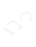 Clear Nose Ring & Studs 3-PACK