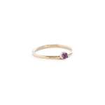 Three Claw MINI Amethyst Ring In Yellow Gold - T Pink Amethyst