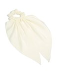 Simple Cream Long Scarf Scrunchie