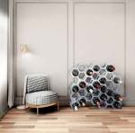Wine Display Stand - Grey 680X600 Steel