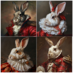 Tear Resistant Deco Print Victorian Rabbit 4'S
