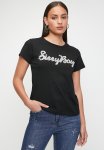 Sissy Boy Pearly Silvers: Regular Fit Multi-technique Logo Top - Black