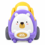 Cute Bear Cement Mixer Truck Toy For Kids - Purple And Yellow