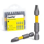 Famltol SL6 Slotted Screwdriver Bits 2 Inch Magnetic Anti Slip Bit S2 Steel Cnc Precision Flat Head Drill Bit High Torque 1 4 In