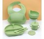 7 Piece Durable Baby Feeding Set - Abs Plastic Green