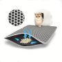 1 Double Layer Cat Litter Mat Washable Anti-splashing Cat Litter Trapping Mat Non-slip Scatter Control Cat Litter Box Mat