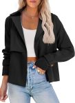 Agseem Womens Cropped Trench Coat Casual Single Breasted Lapel Short Jackets Fall Fashion Outerwear With Pockets 2025