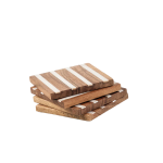 4 Pack Coasters With Wood & Resin Inlay - Diamond