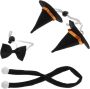 Pet Witch Hat Set With Elastic Strap Black Bow Tie And Scarf Small 4.5CM