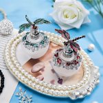 Elegant Glass Perfume Bottle With Enamel Dragonfly Decoration - Hand Wash Only
