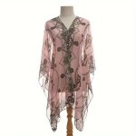 Bohemian Style Women's Summer Sheer Pullover Shawl - Breathable Polyester Windproof & Sun Protection Print Design