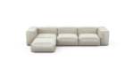 Four Module Chaise Sofa - Velvet - Creme - 314CM X 199CM