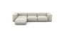 Four Module Chaise Sofa - Velvet - Creme - 314CM X 199CM