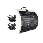 Dual 12VDC 800L/HR 5M Pumps + 50W 12V Solar Mono Flexible Panel Combo