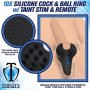 10X Vibrating Silicone Cock Ring With Taint Stim And Remote