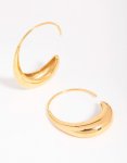 Waterproof Gold Plated Stainless Steel Star Hoop Earrings