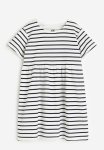 Cotton Jersey Dress - White striped