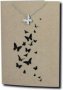 Crcs -stainless Steel Necklace On Card-butterflies Flying