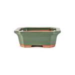 Assorted Glazed Bonsai Pots 7" - Green Decorative Rectangular With 17 X 12 X 6CM