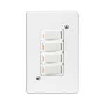 Crabtree Classic Switch +cov 4X2 4L 1W 20A Stl Wht