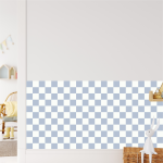 Checkered Panel Wall Sticker- Dusty Blue