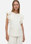 Mama Flutter-sleeved Top - Natural White
