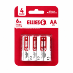 Ellies Alkaline Batteries Aa 4PACK White