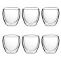 Double Wall Insulated Glass Cappuccino Cups 8.5OZ - Set Of 6