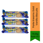 Kreams Biscuits Gold Vanilla Biscuits 75.06G - Pack Of 3 - 3 X 75.06G