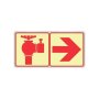 Sabs Fire Hydrant + Red Arrow Right Photoluminescent Sign F21