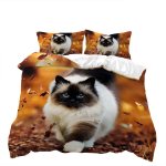 Strolling Kitty Cat 3D Printed Double Bed Duvet Cover Set